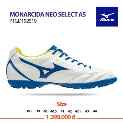 Giày bóng đá monarcida NEO SELECT AS trắng xanh